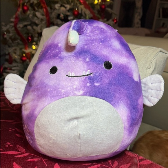 Squishmallows 12" Easton Anglerfish Purple Plush Angler Fish Beach Sealife Squad - Picture 8 of 8